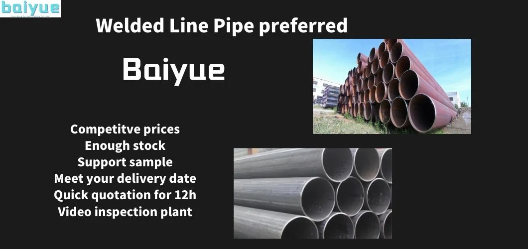 Carbon Steel ASTM A106 API 5L DIN GB 1629 Welded Line Pipe Reasonable Price Materials Building Straight Seam ERW LSAW X42/X52/X60 Seamless Spiral Galvanizing