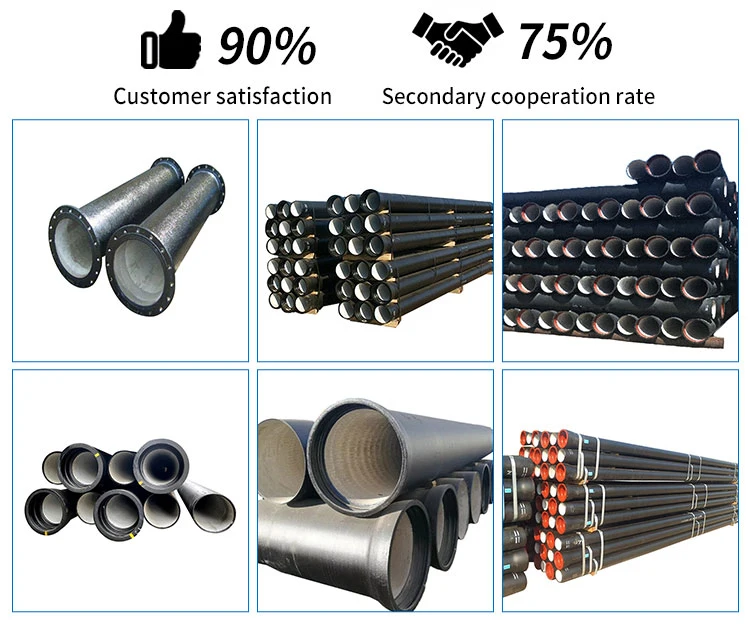 Factory Cheap Price K7 K8 K9 1/6 2 Inch for Portable Water Ductile Cast Iron Pipes Ductile Iron Pipe with Cement Coating